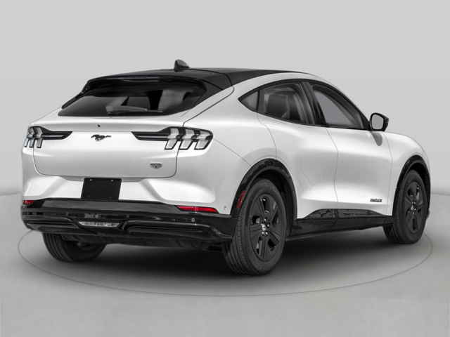 A white Ford Mustang Mach-E