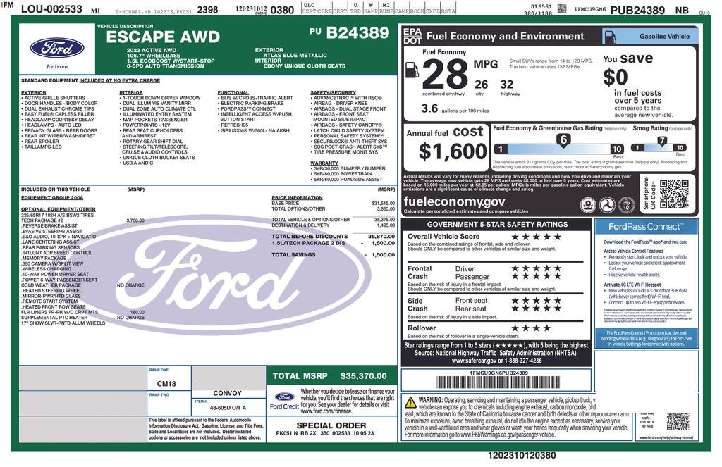 2023 Ford Escape Active