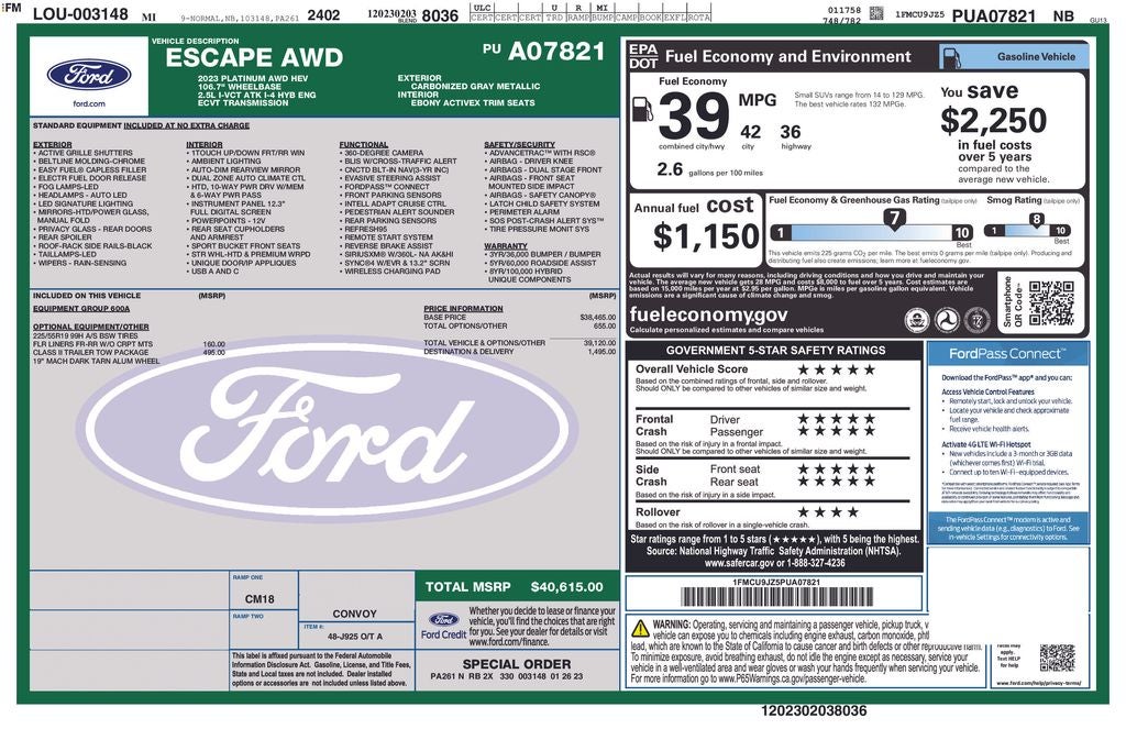 2023 Ford Escape Hybrid Platinum