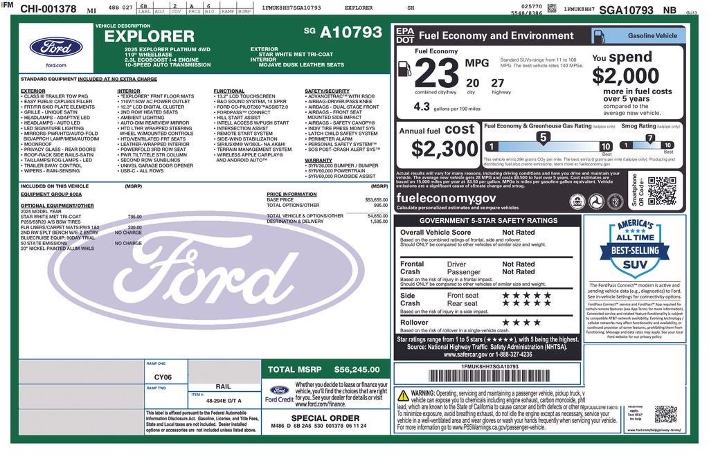 2025 Ford Explorer Platinum