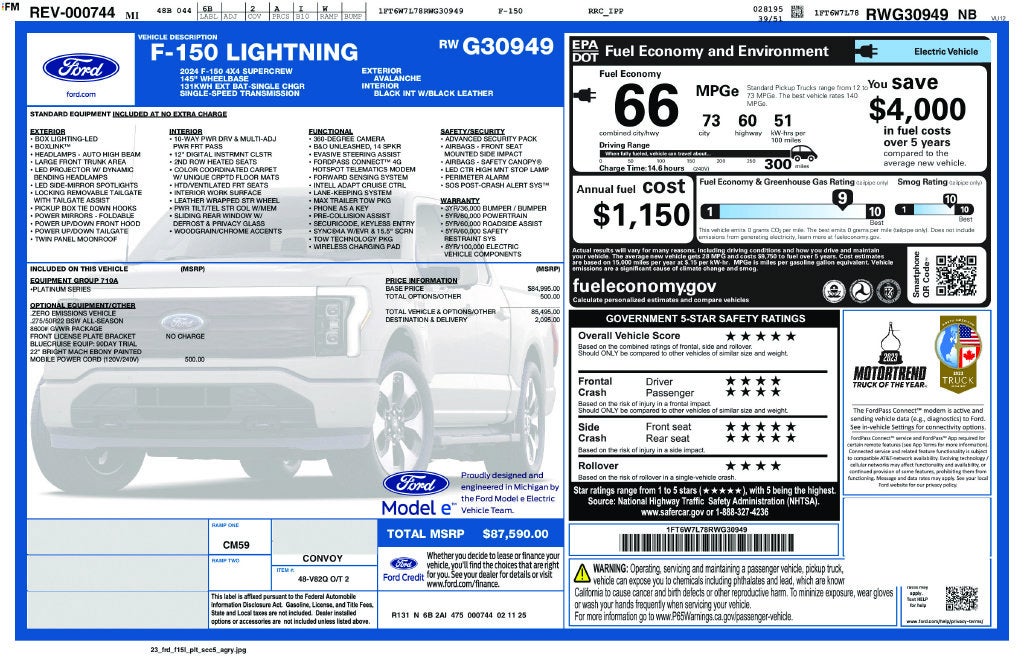 2024 Ford F-150 Lightning Platinum