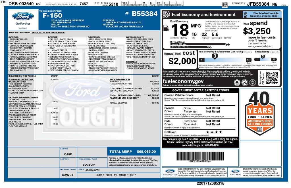 2018 Ford F-150 Platinum