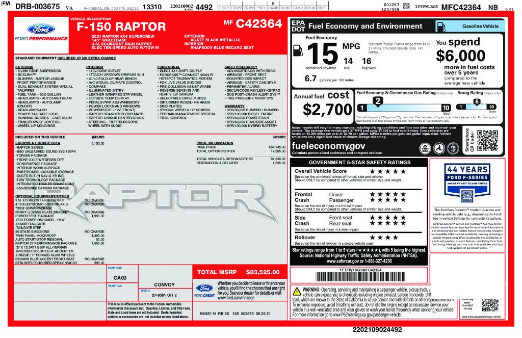 2021 Ford F-150 Raptor