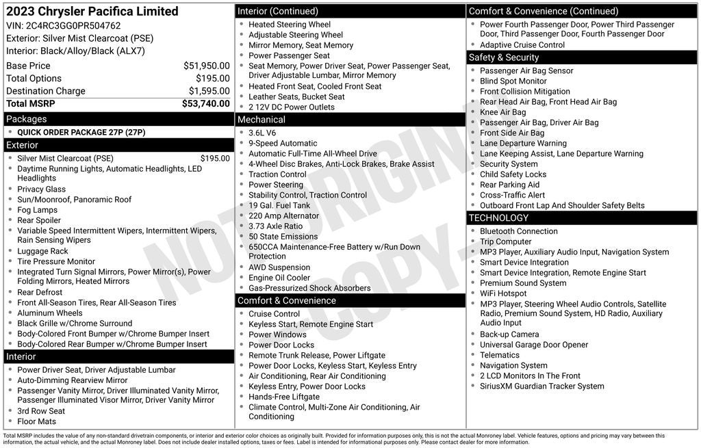 2023 Chrysler Pacifica Limited