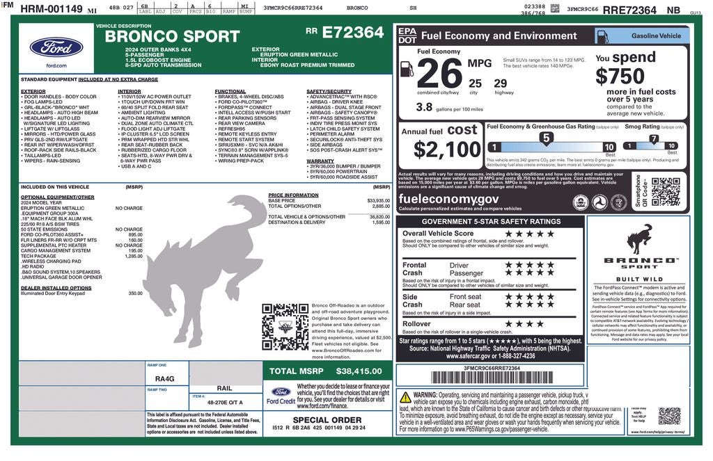 2024 Ford Bronco Sport Outer Banks