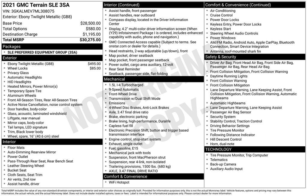 2021 GMC Terrain SLE