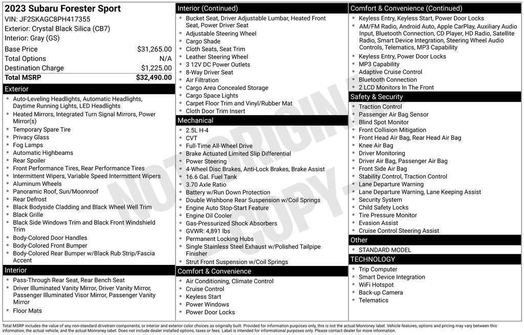 2023 Subaru Forester Sport